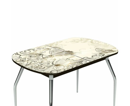 Стол «Ривьера» мини 90x60, фотопечать текстура №33, опоры хром, изображение 4 | Интернет магазин мебели и декора LifeDekor