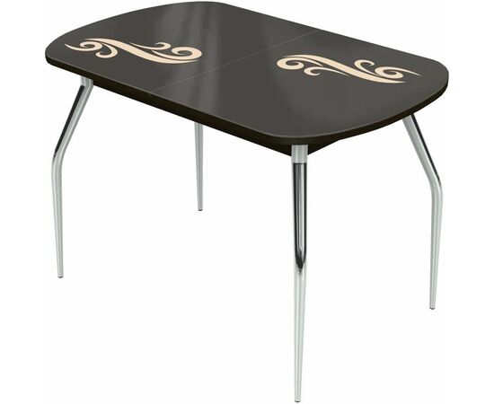 Стол «Ривьера» Смок 120x80 стекло молочный, опоры хром, изображение 2 | Интернет магазин мебели и декора LifeDekor