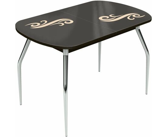 Стол «Ривьера» Смок 120x80 стекло молочный, опоры хром, изображение 3 | Интернет магазин мебели и декора LifeDekor