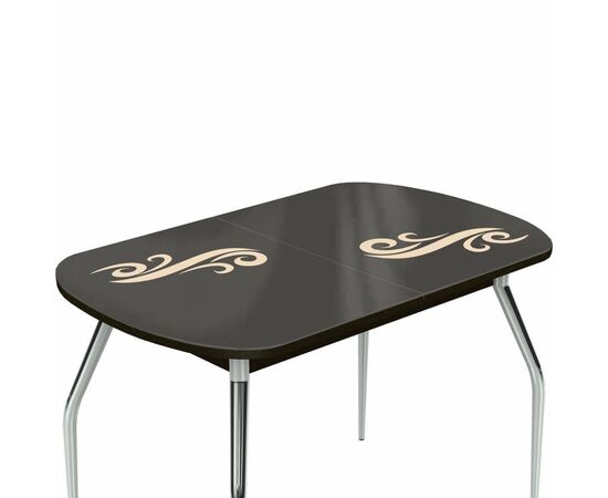 Стол «Ривьера» Смок 120x80 стекло молочный, опоры хром, изображение 4 | Интернет магазин мебели и декора LifeDekor