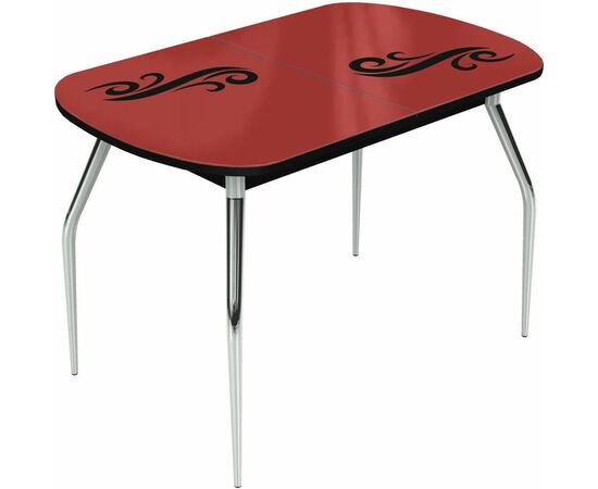 Стол «Ривьера» Смок мини 90x60 стекло красный, опоры хром, изображение 3 | Интернет магазин мебели и декора LifeDekor