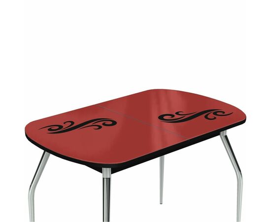 Стол «Ривьера» Смок мини 90x60 стекло красный, опоры хром, изображение 4 | Интернет магазин мебели и декора LifeDekor