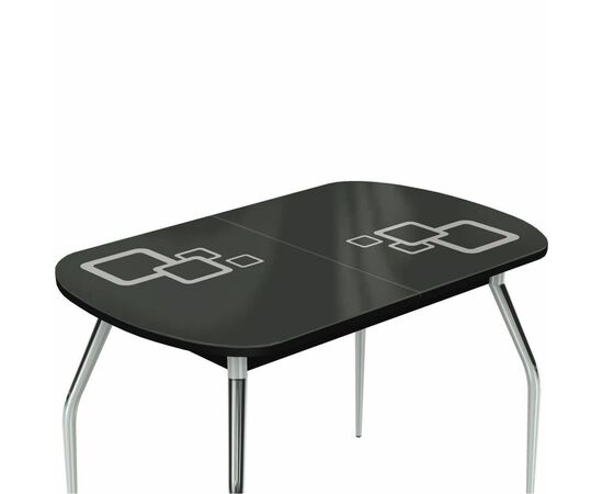 Стол «Ривьера» Квадро мини 90x60, стекло черный, опоры хром, изображение 4 | Интернет магазин мебели и декора LifeDekor