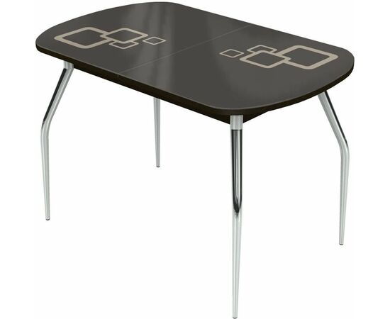 Стол «Ривьера» Квадро мини 90x60, стекло коричневый, опоры хром, изображение 2 | Интернет магазин мебели и декора LifeDekor