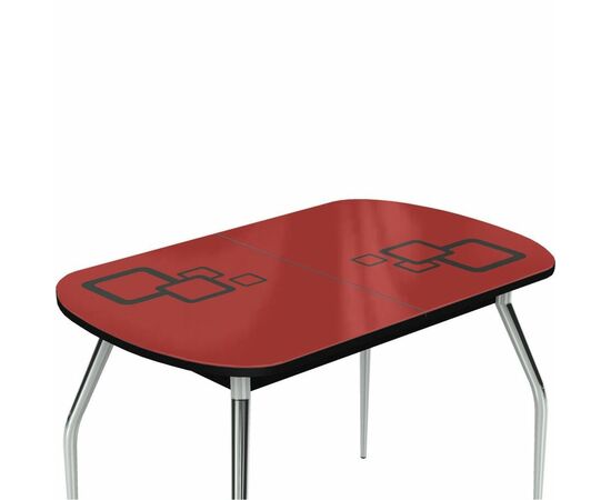 Стол «Ривьера» Квадро 120x80 стекло красный, опоры хром, изображение 4 | Интернет магазин мебели и декора LifeDekor