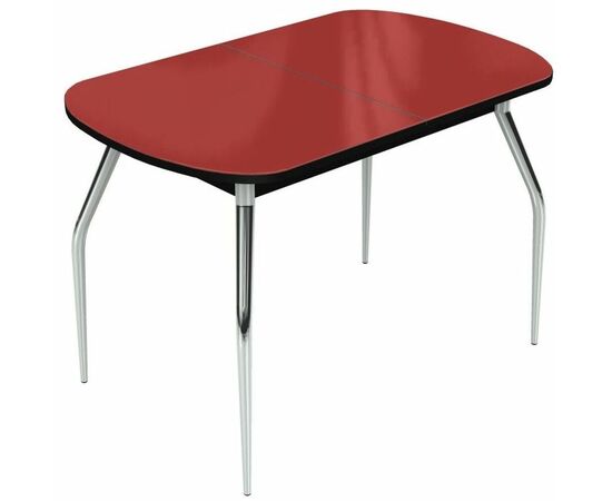 Стол «Ривьера» 120x80 стекло красный, опоры хром, изображение 3 | Интернет магазин мебели и декора LifeDekor