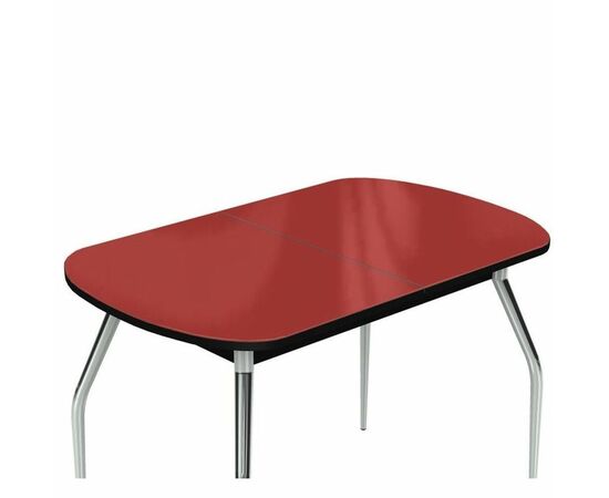 Стол «Ривьера» 120x80 стекло красный, опоры хром, изображение 4 | Интернет магазин мебели и декора LifeDekor