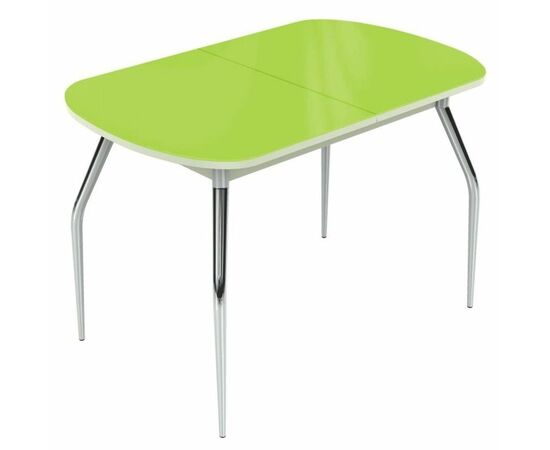 Стол «Ривьера» мини 90x60 стекло зеленый, опоры хром, изображение 3 | Интернет магазин мебели и декора LifeDekor