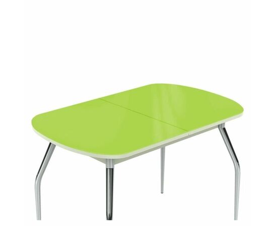 Стол «Ривьера» мини 90x60 стекло зеленый, опоры хром, изображение 4 | Интернет магазин мебели и декора LifeDekor