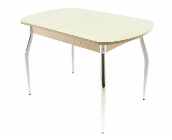 Стол «Ривьера» 120x80 стекло молочный, опоры хром, изображение 2 | Интернет магазин мебели и декора LifeDekor