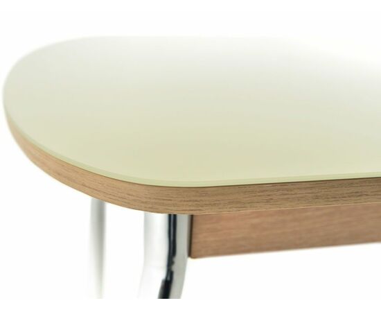 Стол «Ривьера» 120x80 стекло молочный, опоры хром, изображение 3 | Интернет магазин мебели и декора LifeDekor