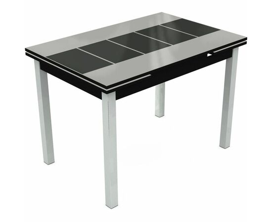 Стол «Шанхай» Каре 110x74см, черно-белый, хром, изображение 3 | Интернет магазин мебели и декора LifeDekor