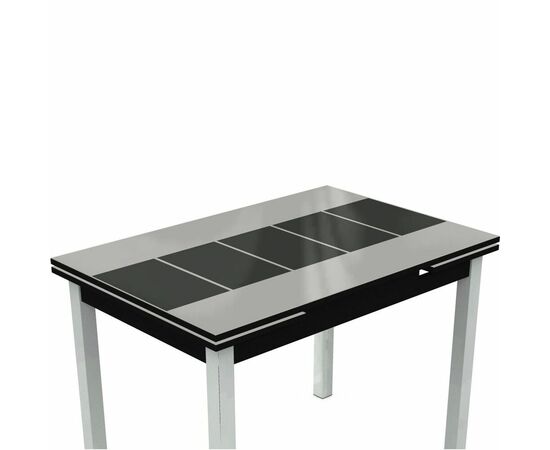 Стол «Шанхай» Каре 110x74см, черно-белый, хром, изображение 4 | Интернет магазин мебели и декора LifeDekor