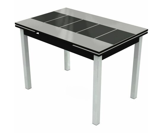 Стол «Шанхай» Каре 110x74см, черно-белый, хром, изображение 2 | Интернет магазин мебели и декора LifeDekor