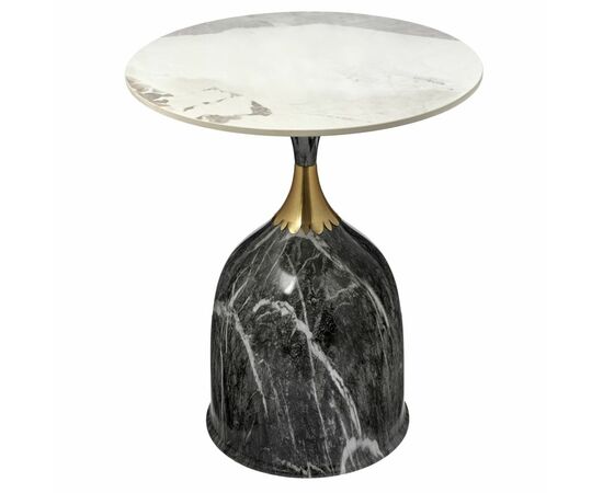 Кофейный столик Stupa диам.40см x 54см, серый мрамор, металл, керамика | Интернет магазин мебели и декора LifeDekor