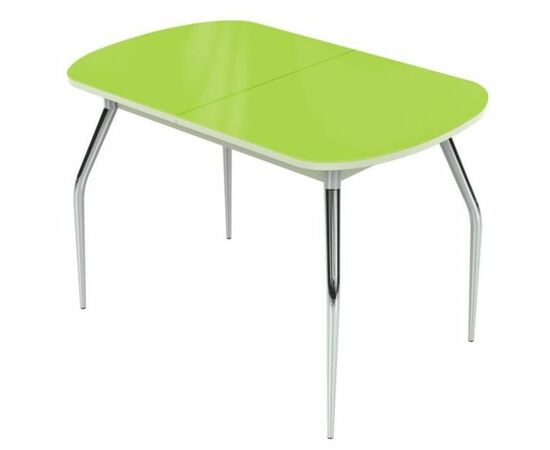 Стол «Ривьера» мини 90x60 стекло зеленый, опоры хром | Интернет магазин мебели и декора LifeDekor