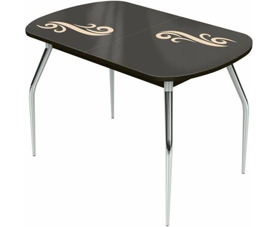 Стол «Ривьера» Смок 120x80 стекло молочный, опоры хром | Интернет магазин мебели и декора LifeDekor