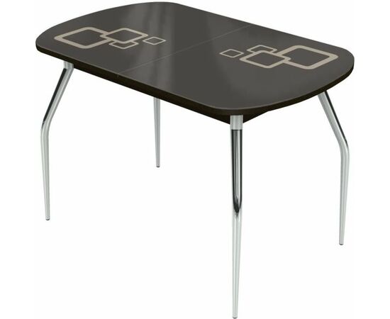 Стол «Ривьера» Квадро мини 90x60, стекло коричневый, опоры хром | Интернет магазин мебели и декора LifeDekor