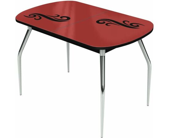 Стол «Ривьера» Смок мини 90x60 стекло красный, опоры хром | Интернет магазин мебели и декора LifeDekor