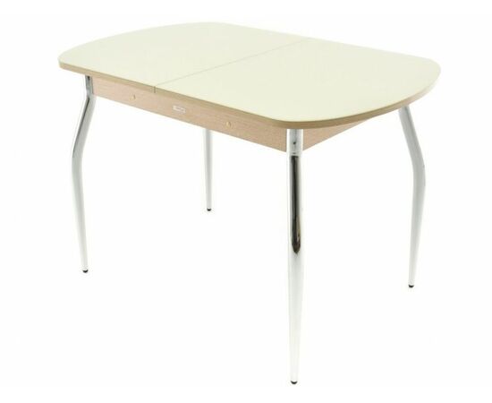 Стол «Ривьера» 120x80 стекло молочный, опоры хром | Интернет магазин мебели и декора LifeDekor