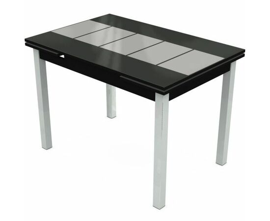 Стол «Шанхай» Каре 110x74см, черно-белый, хром | Интернет магазин мебели и декора LifeDekor