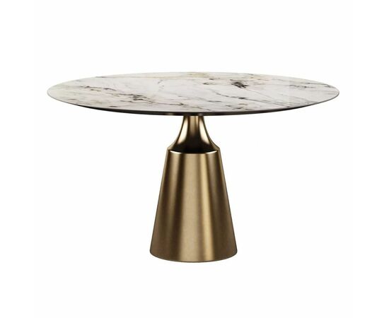 Стол круглый Lucas 120, керамика глянцевая, белая | Интернет магазин мебели и декора LifeDekor