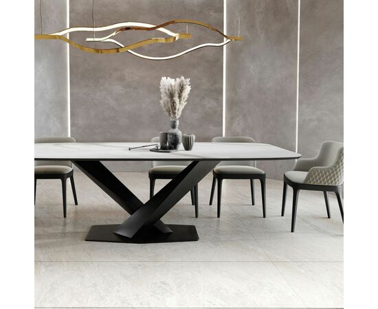 Стол Toros 180 овальный, керамика матовая белая, изображение 3 | Интернет магазин мебели и декора LifeDekor