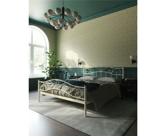 Кровать с изножьем Глэдис  (160х200/ноги металл/цвет Бежевый) | Интернет магазин мебели и декора LifeDekor