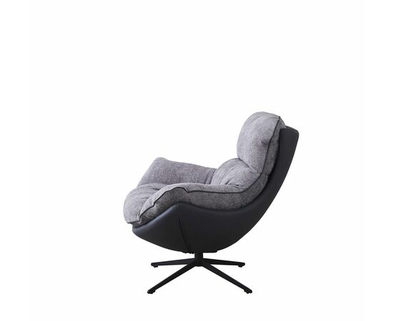 Кресло HUG тёмно-серый, экокожа, шенилл, изображение 3 | Интернет магазин мебели и декора LifeDekor