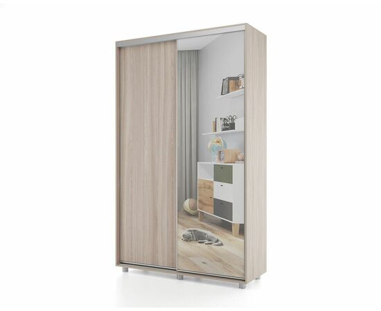 Шкаф-купе PRIME, 140х45х230 Шимо светлый с зеркалом | Интернет магазин мебели и декора LifeDekor