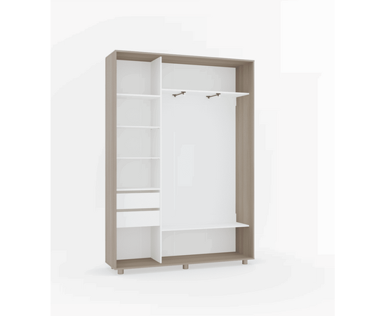 Шкаф-купе PRIME, 140х45х230 Шимо светлый с зеркалом, изображение 4 | Интернет магазин мебели и декора LifeDekor