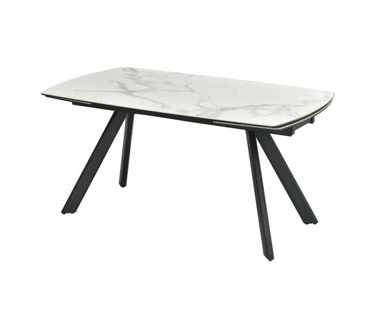 Стол DikLine KL160 керамика белый мрамор С39 глянец/опоры черные) (2 уп) | Интернет магазин мебели и декора LifeDekor