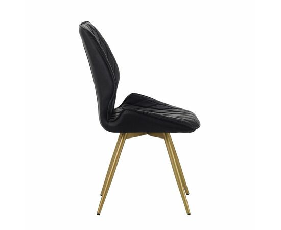 Стул Liam c поворотно-возвратным механизмом, черная экокожа/матовое золото, изображение 2 | Интернет магазин мебели и декора LifeDekor