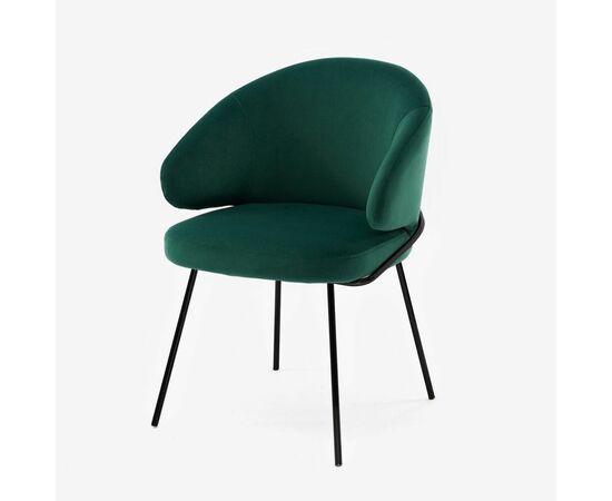 Дизайнерский стул Cosmos изумрудный, основание металл черный матовый, изображение 3 | Интернет магазин мебели и декора LifeDekor
