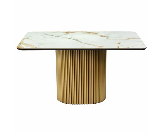 Стол Festa 140x85x77см, керамогранит Calacatte gold мрамор, изображение 2 | Интернет магазин мебели и декора LifeDekor