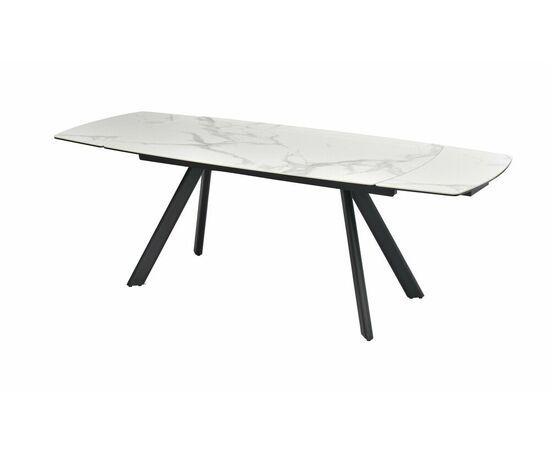 Стол DikLine KL160 керамика белый мрамор С39 глянец/опоры черные) (2 уп), изображение 2 | Интернет магазин мебели и декора LifeDekor