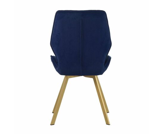 Стул Liam c поворотно-возвратным механизмом, cиний велюр/матовое золото, изображение 4 | Интернет магазин мебели и декора LifeDekor