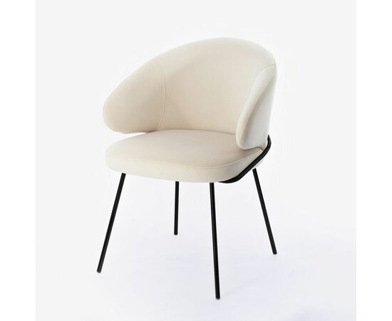 Дизайнерский стул Cosmos бежевый, основание металл черный матовый, изображение 2 | Интернет магазин мебели и декора LifeDekor