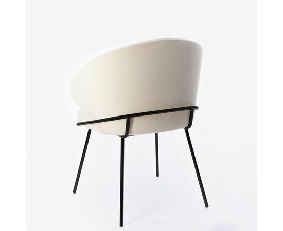 Дизайнерский стул Cosmos бежевый, основание металл черный матовый, изображение 3 | Интернет магазин мебели и декора LifeDekor