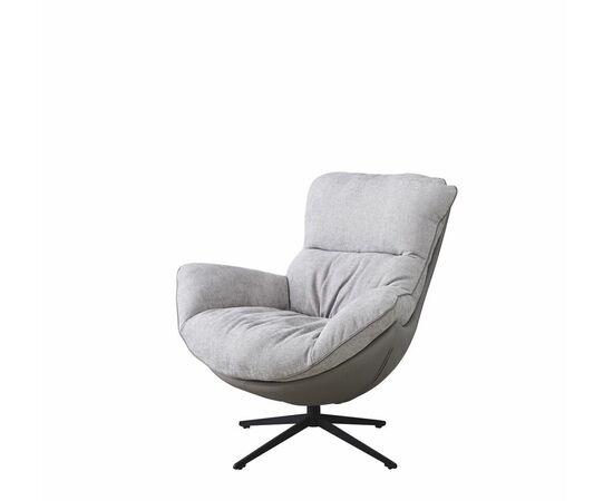 Кресло HUG светло-серый, экокожа, шенилл | Интернет магазин мебели и декора LifeDekor