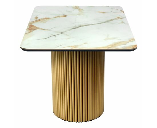 Стол Festa 140x85x77см, керамогранит Calacatte gold мрамор, изображение 3 | Интернет магазин мебели и декора LifeDekor