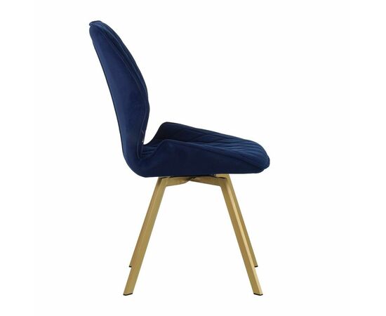 Стул Liam c поворотно-возвратным механизмом, cиний велюр/матовое золото, изображение 2 | Интернет магазин мебели и декора LifeDekor