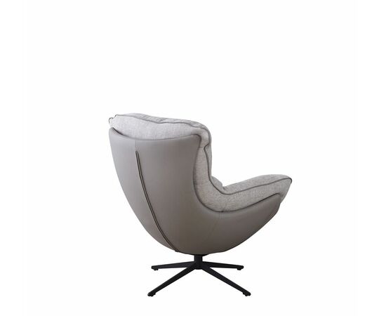 Кресло HUG светло-серый, экокожа, шенилл, изображение 4 | Интернет магазин мебели и декора LifeDekor