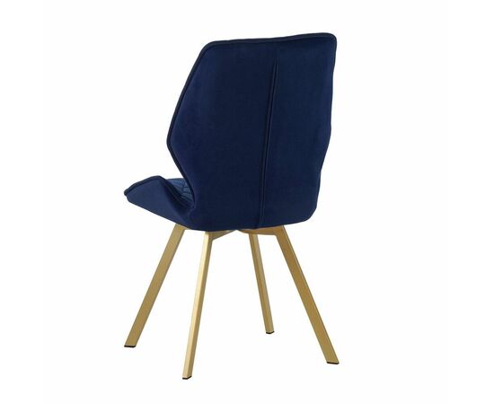 Стул Liam c поворотно-возвратным механизмом, cиний велюр/матовое золото, изображение 3 | Интернет магазин мебели и декора LifeDekor
