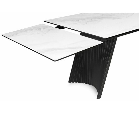 Стол DikLine KD180 керамика мрамор белый C39 глянец/опоры черные (2 уп), изображение 3 | Интернет магазин мебели и декора LifeDekor