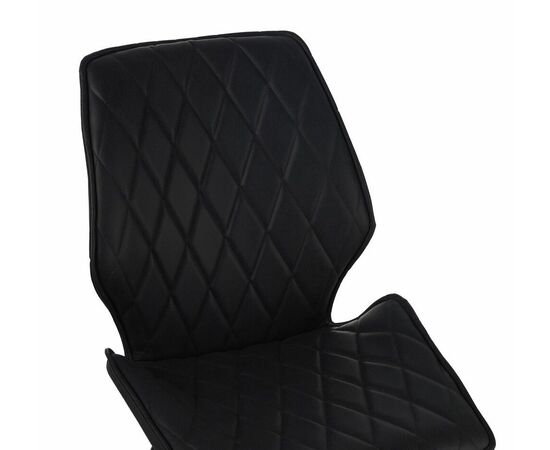 Стул Liam c поворотно-возвратным механизмом, черная экокожа/бронза, изображение 3 | Интернет магазин мебели и декора LifeDekor