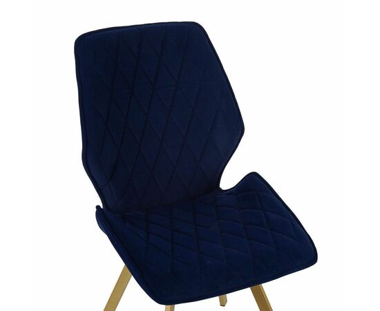Стул Liam c поворотно-возвратным механизмом, cиний велюр/матовое золото, изображение 5 | Интернет магазин мебели и декора LifeDekor