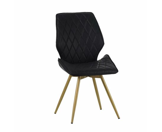 Стул Liam c поворотно-возвратным механизмом, черная экокожа/матовое золото | Интернет магазин мебели и декора LifeDekor