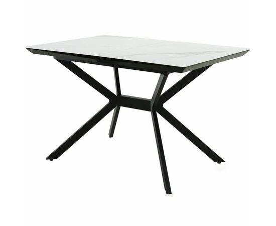 Стол «Дели» 120x80, Керамика Greys Snow, эмаль черная, изображение 2 | Интернет магазин мебели и декора LifeDekor