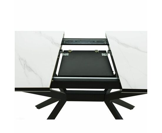 Стол «Дели» 120x80, Керамика Greys Snow, эмаль черная, изображение 6 | Интернет магазин мебели и декора LifeDekor